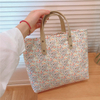Lightweight Large Cotton Shoulder Tote Bag for Women Eco Friendly Reusable Handbag with Pocket