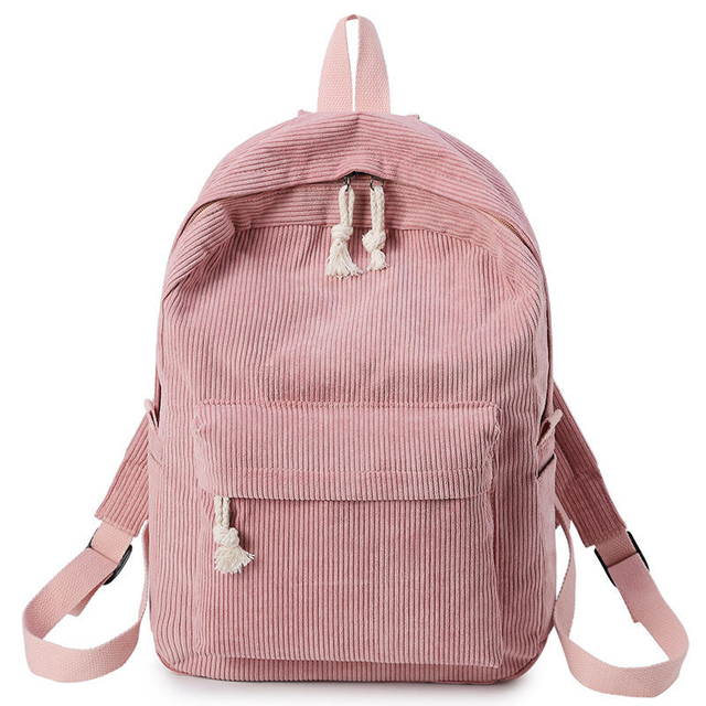 Corduroy Women's Backpack Bags Bookbags Casual School Book Bag for Kids Backpack Lovely Daypack Rucksack