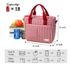 Customized Striated Large Space Insulation Lunch Tote Bag for Lady Thermal Food Fruit Drink Portable Picnic Cooler Bag