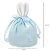 Wholesale Easter Drawstring Gift Wedding Velvet Candy Gift Bags Pouches Rabbit Ear Velvet Candy Bags