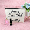 Promotional Factory Price Cotton Hemp Jute Custom Beauty Eco Friendly Travel Cosmetic Bags Women Washing Zipper Pouch Bag