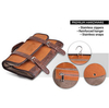 Men foldable leather organizer bag waxed canvas waterproof hanging travel toiletry bag