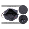 Durable Handy Waterproof Men Leather Travel Toiletry Wash Bag Waxed Canvas Promotion Cosmetic Pouch
