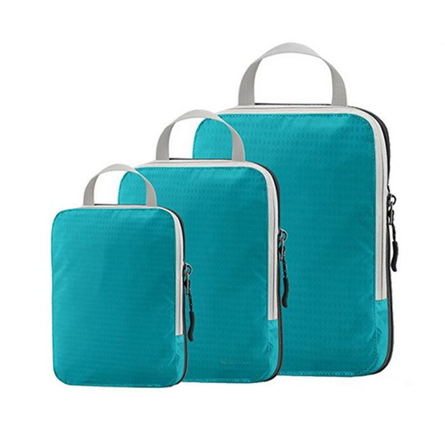Hot 3pcs Compression Luggage Packing Cubes Water Resistant Cloth/shoes Packing Bag
