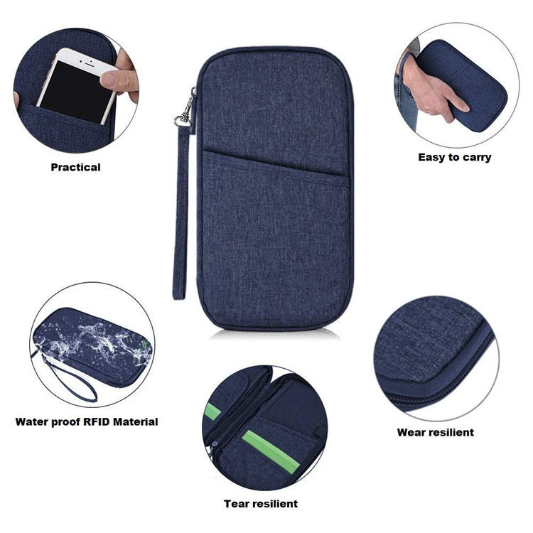 Travel passport rfid wallet card key card purse passport holder organizer