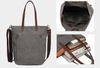 Women canvas crossbody shoulder bag with crazy leather handle portable canvas bags women tote bags handbags