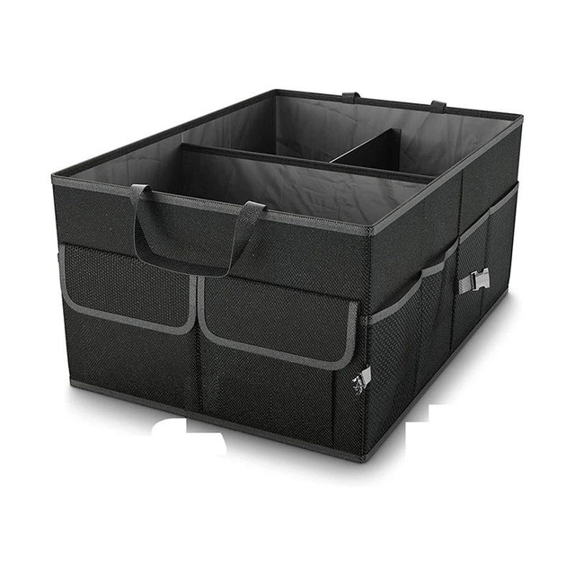 Collapsible Multi Compartment Car Trunk Organizer Foldable Car Seat Back Organizer Car Trunk Organizer Box
