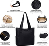 fashion women custom sublimation print logo tote bag handbag large travel shoulder bag with laptop compartment