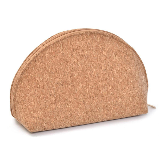 Toiletries Cosmetics Storage Organizer Bags Downsizing Make Up Cosmetic Pouch Handy Cork Zipper Makeup Bag