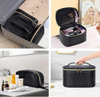 Premium Bulk Black Vegan Leather Zipper Pouch Wholesale PU Cosmetic Bag Makeup Case Beauty Case for Women Ladies