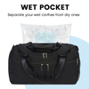 Factory custom designer travelling men women black fitness dancing carry on sports gym duffel bag plain sneaker duffle bag