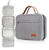 Fashion Striped Women Customized Bathroom Makeup Storage Foldable Cosmetic Case Personal Organizer Toiletry Bag