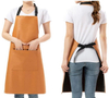 Custom Heavy Duty Waterproof PU Work Shop Chef Cooking Grill Women Kitchen Coffee Butcher Apron Leather