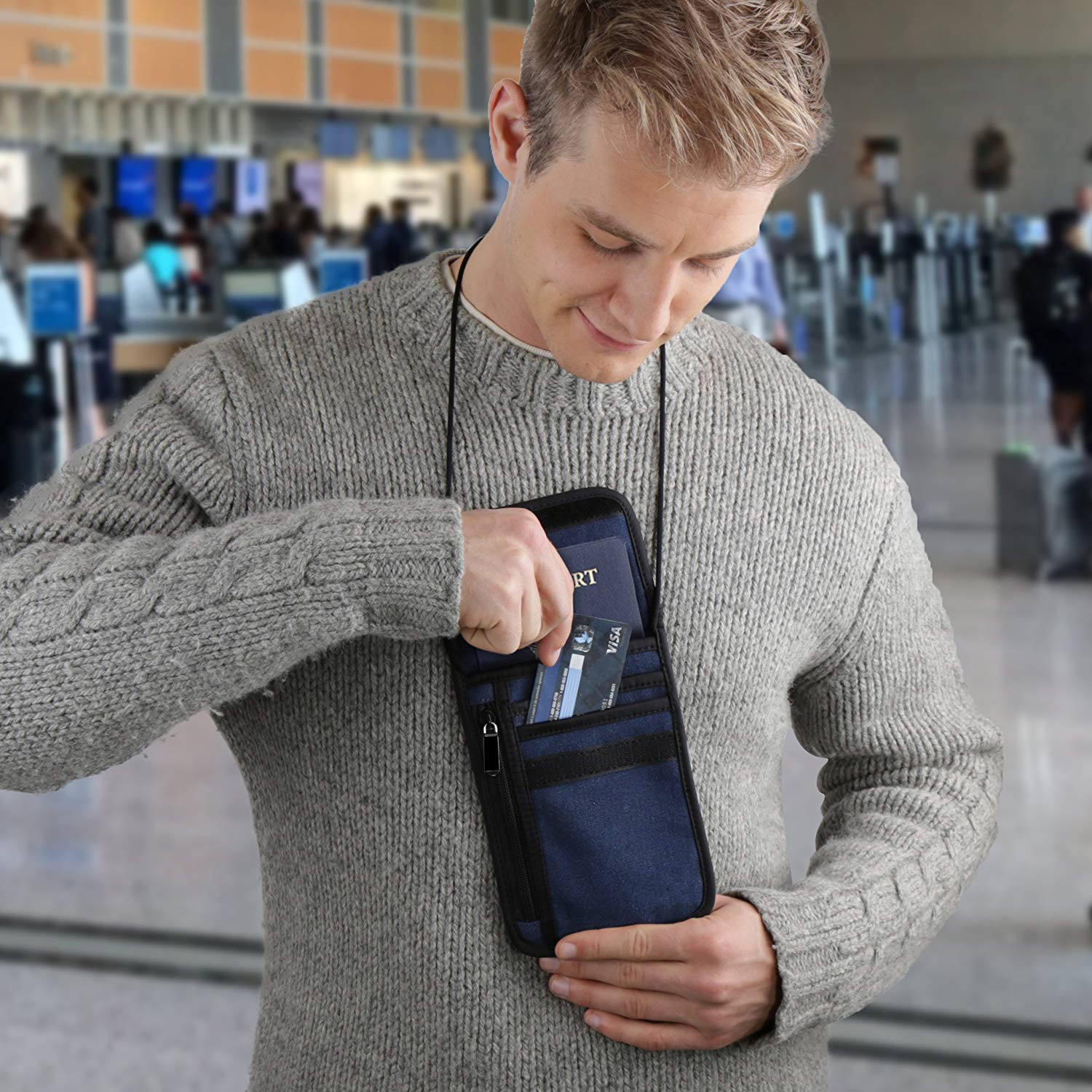 Passport Holder RFID Safe The Classic Neck Travel Passport Wallet