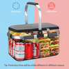 Insulated Cooler Bag Portable Collapsible Picnic Basket Cooler with Sewn in Frame