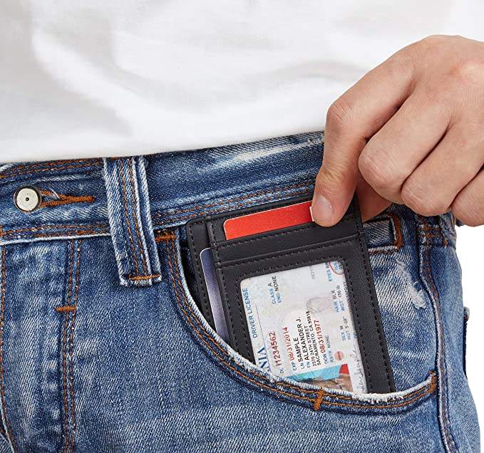 Slim Wallet RFID Front Pocket Wallet Minimalist Secure Thin Credit Card Holder