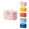 Waterproof Designer Women Travel Custom Toiletry Makeup Organizer Square PU Pink Leather Cosmetic Bag Cases