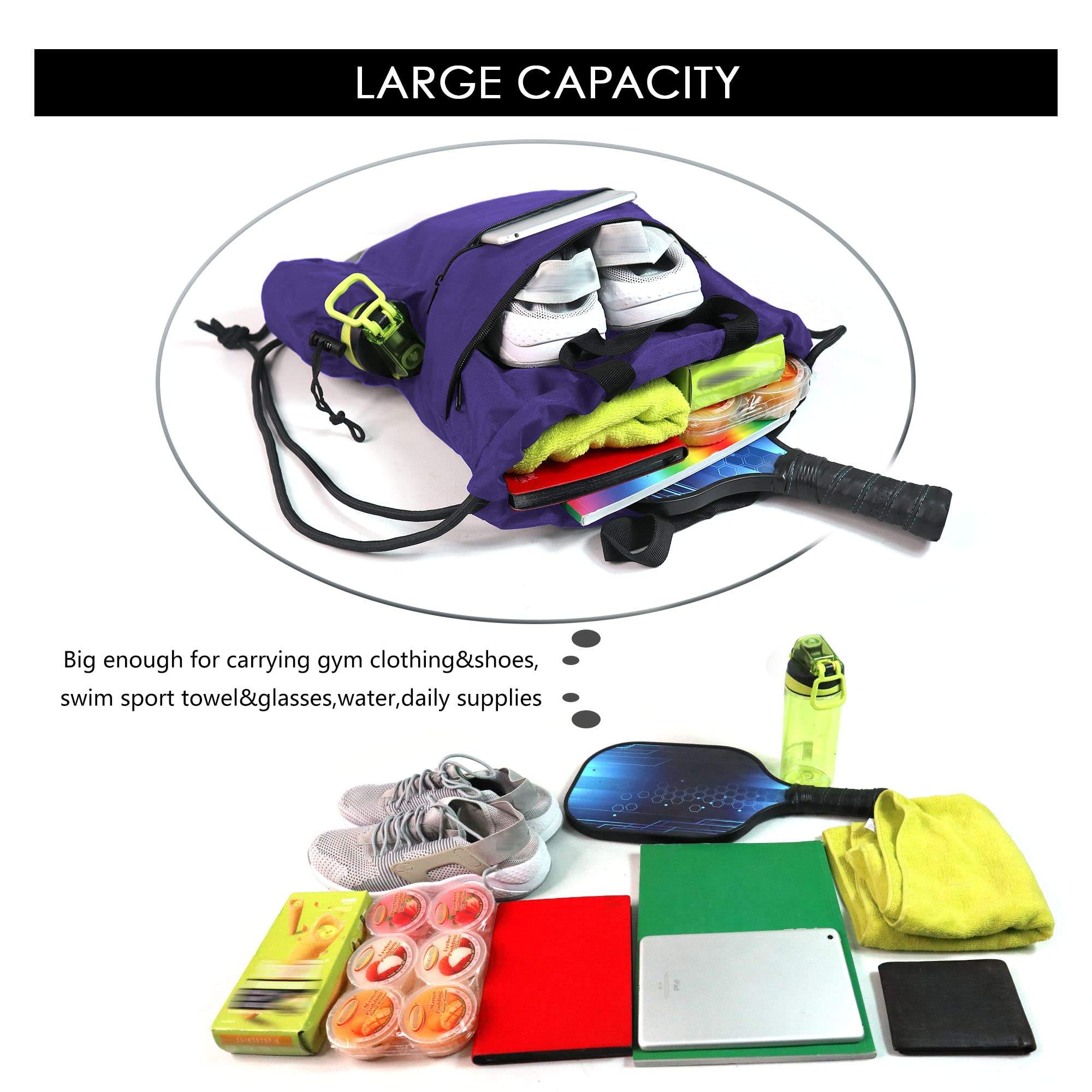 Wholesale Custom Logo Front Pockets Gym backpack For Unisex Boys Girls Gym Sport Outdoor Drawstring Bag