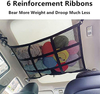 Car Storage Net Organizer Bag Mesh Car Cargo Net Roof Organizer Double-layer Mesh Bag with Reinforcing Grid Band