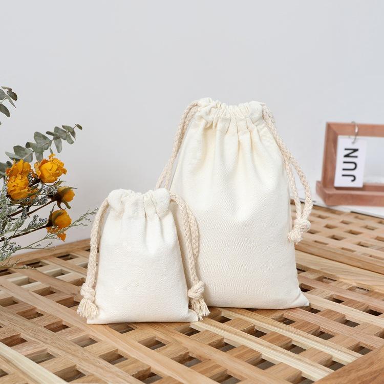 Custom Wholesale Drawstring Cotton Muslin Calico Gift Packaging Bag Eco Friendly Drawstring Pouch for jewelry