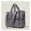 Lightweight Gray Oversize Tote Travel Bag Causal Pouch Cotton Toiletry Large Quilted Puffy Tote Bag for Women