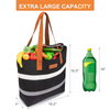 Portable Custom Logo Insulated Thermal Grocery Bag with PU Handle PEVA Lining Shopping Soft Cooler Bags
