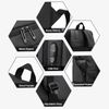 Stylish Black Laptop Computer Backpack Waterproof School Bag With USB Charging Port
