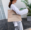 Waterproof Ready to Ship Stocked Eco Friendly Hemp Burlap Tote Bag Women Jute Shopping Bag Travel Outdoor Jute Gift Bags Handle