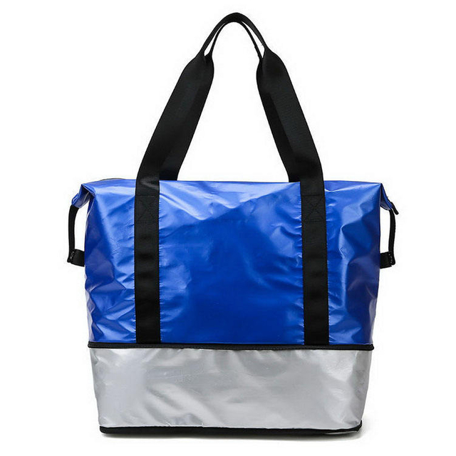 Waterproof Mixed Color Travelling Fitness Sport Gym Duffle Bag Dry Wet Separation Weekend Bag Soft Travelling Duffle Bag