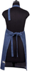 Cotton apron for women with pocket, blue organic cotton apron with adjustable neck strap