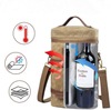 Water Resistant Waxed Canvas Wine Bags for Wine Bottles Heavy Duty Wine Cooler Tote Bag Custom Logo