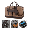 Custom 35L Mens Canvas Leather Weekender Duffle Bag Adjustable Travel Overnight Carry on Bag with Adjustable Shoulder Strap