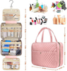 Pink Soft Fashion Velvet Cosmetic Makeup Bag Custom Hanging Toiletry Bags for Women Waterproof