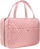 Pink Soft Fashion Velvet Cosmetic Makeup Bag Custom Hanging Toiletry Bags for Women Waterproof