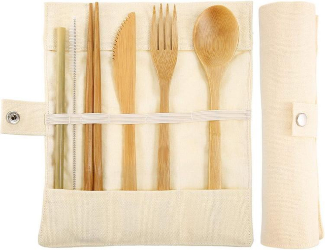 Eco Friendly Portable Cotton Canvas Storage Bag Chopsticks Cutlery Pouch with Logo