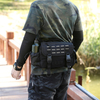 Lightweight 600D Black Waist Bag with Reflective Strip Adjustable Strap Cross Body Chest Bag Hiking Sport Fanny Pack