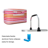 Striped Folding Travel Grocery Picnic Insulated Bag Collapsible Beach Cooler Basket for Food
