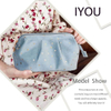 Fashion Soft Travel Cosmetic Organizer Bags Velvet Roomy Makeup Pouch for Women And Girls with Star