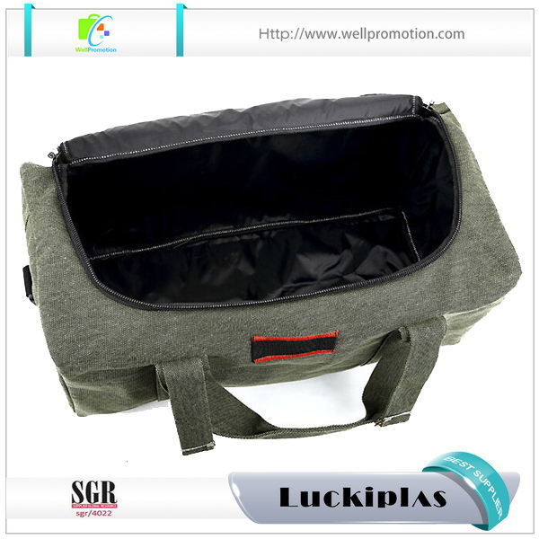 High quality green canvas extra large men travel duffle bag