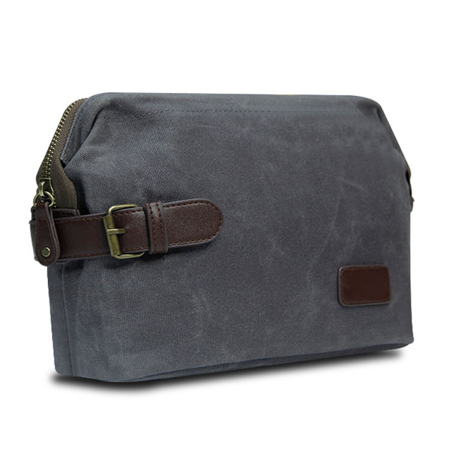 Custom Canvas Leather Waterproof Shaving Dopp Kit Case Mens Toiletry Bag Travel Bag