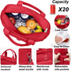 Red Oxford Large Capacity Women Cooler Lunch Bag Insulated Bags Thermal Organizer For Outdoor Hiking Food Insulation