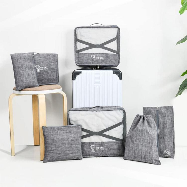 Reusable Travel Luggage Organizer Portable Custom Logo Mens Luggage Suitcase Organizer Storage Bag Packing Cubes