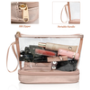 New Arrival Two Layers Makeup Brush Organizer Pouch Gift Lady Girl Fashion Golden Clear PVC Travel Cosmetic Bag Pouch