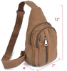 Wholesale Retro Cotton Crossbody Sling Chest Shoulder Backpack Durable Oversized Logo Customise Canvas Bags