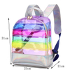 Women Fashion Waterproof Rainbow School Leisure PVC Teenage Ladies Laser Transparent Clear pvc Backpack Bag