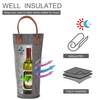 Custom Logo Single Bottle Insulated Wine Tote Bag Wine Carrier Bag Padded Wine Cooler Thermal Cooler Sleeve with PU Handle
