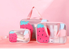 Clear PVC TPU Cosmetic Bag Travel Swimming Custom Printing Bathroom Cosmetics Toiletry Bag 3pcs Set