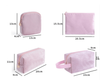 Customize Logo Embroidery Makeup Cosmetic Pouch Bag Travel Dopp Kit Organizer Velvet Cosmetic Bag For Men
