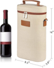 Custom 2 Bottles Wine Carrier Bag Portable Insulated Wine Cooler Bags For Travel Picnic