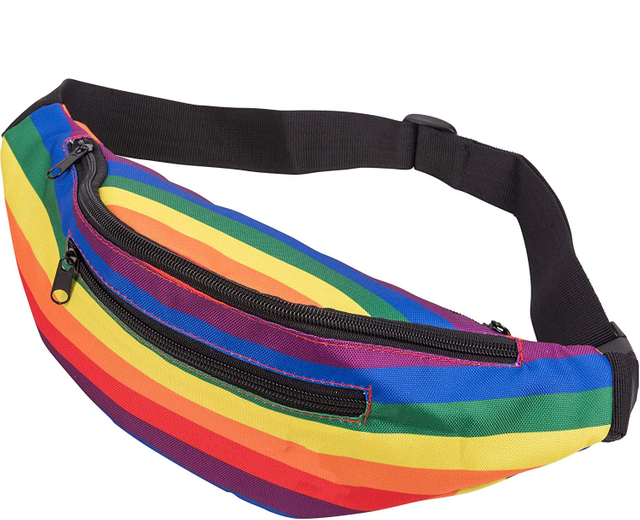 2022 Promotion Custom Logo Oem Waterproof Women Girls Waist Bags Rainbow Fanny Pack With Extension Belt